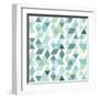 Blue Bright Abstract Triangles Background-Little_cuckoo-Framed Art Print