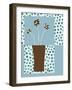 Blue & Brown Minimalist Floral I-Kris Taylor-Framed Art Print