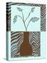 Blue & Brown Minimalist Floral II-Kris Taylor-Stretched Canvas