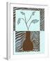 Blue & Brown Minimalist Floral II-Kris Taylor-Framed Art Print