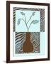 Blue & Brown Minimalist Floral II-Kris Taylor-Framed Art Print