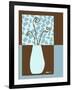 Blue & Brown Minimalist Floral III-Kris Taylor-Framed Art Print