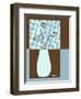 Blue & Brown Minimalist Floral III-Kris Taylor-Framed Art Print