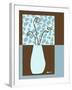 Blue & Brown Minimalist Floral III-Kris Taylor-Framed Art Print