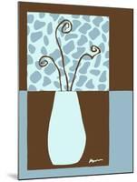 Blue & Brown Minimalist Floral III-Kris Taylor-Mounted Art Print