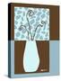 Blue & Brown Minimalist Floral III-Kris Taylor-Stretched Canvas