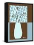 Blue & Brown Minimalist Floral III-Kris Taylor-Framed Stretched Canvas