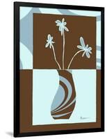 Blue & Brown Minimalist Floral IV-Kris Taylor-Framed Art Print