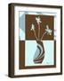 Blue & Brown Minimalist Floral IV-Kris Taylor-Framed Art Print