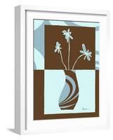 Blue & Brown Minimalist Floral IV-Kris Taylor-Framed Art Print