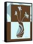 Blue & Brown Minimalist Floral IV-Kris Taylor-Framed Stretched Canvas