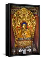 Blue Buddha Hands, Peace Altar Offerings Yonghe Gong Buddhist Lama Temple-William Perry-Framed Stretched Canvas