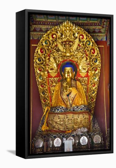 Blue Buddha Hands, Peace Altar Offerings Yonghe Gong Buddhist Lama Temple-William Perry-Framed Stretched Canvas