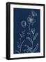 Blue Butterfly Garden II-Danhui Nai-Framed Art Print