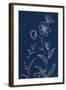 Blue Butterfly Garden II-Danhui Nai-Framed Art Print