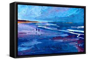 Blue Californian Seascape In Big Sur-Markus Bleichner-Framed Stretched Canvas