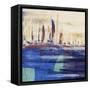 Blue Calm Waters Square I-Kingsley-Framed Stretched Canvas