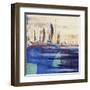 Blue Calm Waters Square I-Kingsley-Framed Art Print