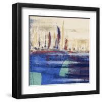 Blue Calm Waters Square I-Kingsley-Framed Art Print