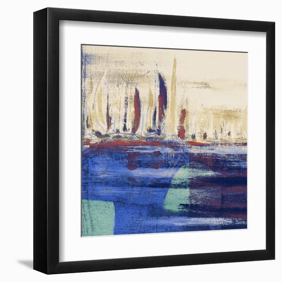 Blue Calm Waters Square I-Kingsley-Framed Art Print