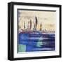 Blue Calm Waters Square I-Kingsley-Framed Art Print