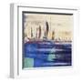 Blue Calm Waters Square I-Kingsley-Framed Art Print