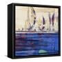 Blue Calm Waters Square II-Kingsley-Framed Stretched Canvas