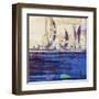 Blue Calm Waters Square II-Kingsley-Framed Art Print