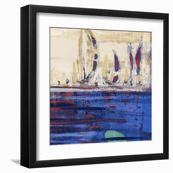 Blue Calm Waters Square II-Kingsley-Framed Art Print