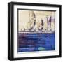 Blue Calm Waters Square II-Kingsley-Framed Art Print