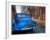 Blue Car in Havana, Cuba, Caribbean-Nadia Isakova-Framed Photographic Print