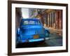 Blue Car in Havana, Cuba, Caribbean-Nadia Isakova-Framed Photographic Print