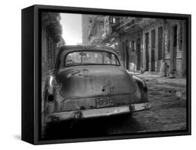 Blue Car in Havana, Cuba, Caribbean-Nadia Isakova-Framed Stretched Canvas