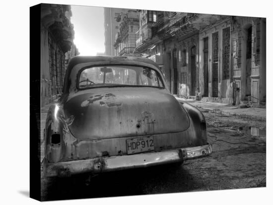 Blue Car in Havana, Cuba, Caribbean-Nadia Isakova-Stretched Canvas