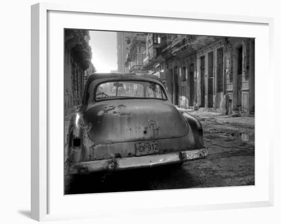 Blue Car in Havana, Cuba, Caribbean-Nadia Isakova-Framed Photographic Print