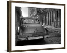 Blue Car in Havana, Cuba, Caribbean-Nadia Isakova-Framed Photographic Print