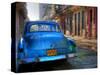 Blue Car in Havana, Cuba, Caribbean-Nadia Isakova-Stretched Canvas