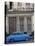 Blue Car Parked Outside a Shabby House in Old Havana, Cuba, West Indies, Central America-Mawson Mark-Stretched Canvas