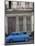 Blue Car Parked Outside a Shabby House in Old Havana, Cuba, West Indies, Central America-Mawson Mark-Mounted Photographic Print