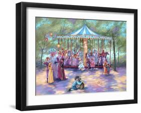 Blue Carousel-Judy Mastrangelo-Framed Giclee Print