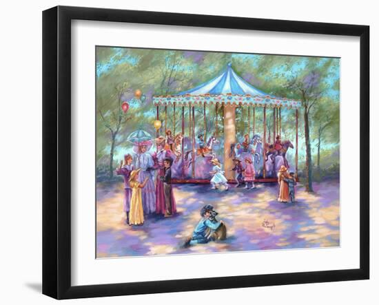 Blue Carousel-Judy Mastrangelo-Framed Giclee Print