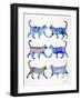 Blue Cat Collection-Cat Coquillette-Framed Giclee Print