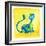 Blue Cat with Green Spots-null-Framed Giclee Print