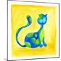 Blue Cat with Green Spots-null-Mounted Giclee Print