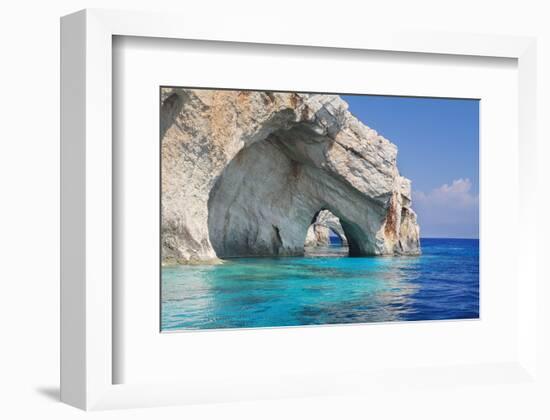 Blue Caves Zakynthos Greece-null-Framed Art Print