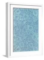 Blue Cell Pattern-null-Framed Art Print