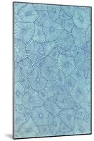 Blue Cell Pattern-null-Mounted Art Print