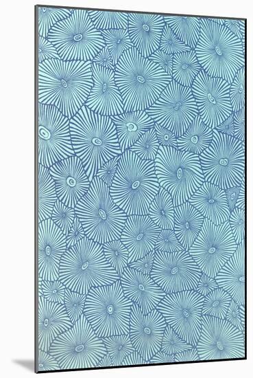 Blue Cell Pattern-null-Mounted Art Print