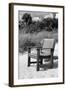 Blue Chair abandoned on the Beach-Philippe Hugonnard-Framed Photographic Print