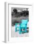 Blue Chair abandoned on the Beach-Philippe Hugonnard-Framed Photographic Print